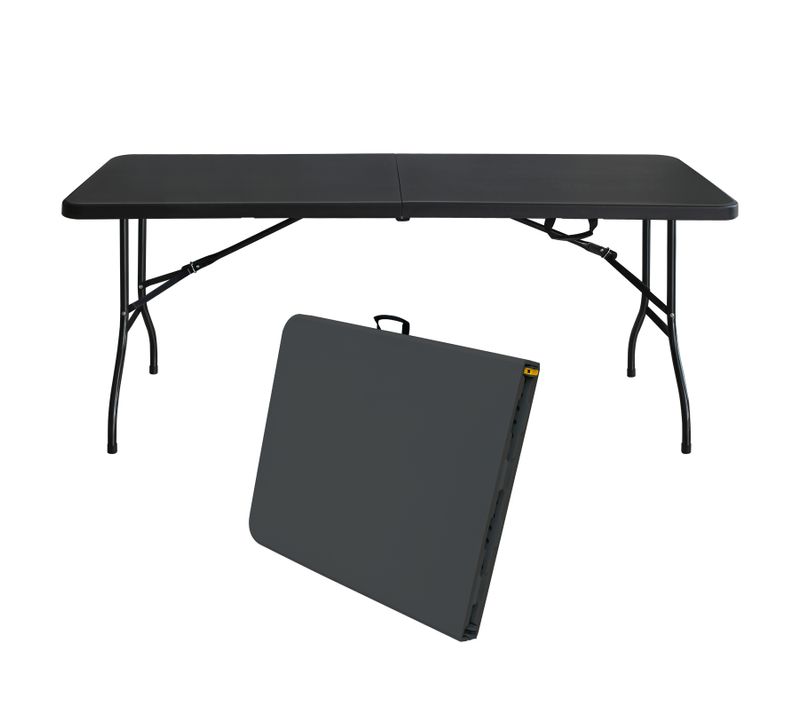 Table Pliante Portable 180 cm Robuste Avec Poignée, Multi-usages Pour Intérieur Et Extérieur