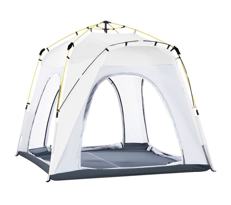 Tente Dôme Pop-up Familiale 4 Personnes, Légère Et Stable, Imperméable Et Uv 50+ Pour Camping