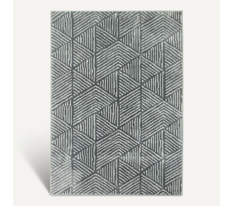 Tapis Salon Moderne Tufté 170x120 Cm Lavable, Confortable Et Gris Foncé