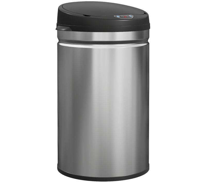 Poubelle Automatique 30 L En Inox Argent Avec Capteur Sans Contact Et Fermeture Soft-close