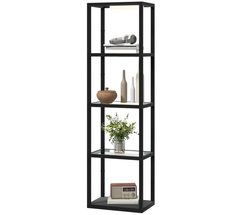Lampadaire LED Avec 4 étagères En Verre Et Variateur, Design Moderne 157 Cm