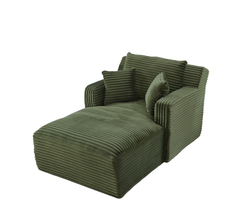 Chauffeuse Moderne En Velours Côtelé Vert, Canapé-lit Relax, Sans Montage, Salon, Appartement