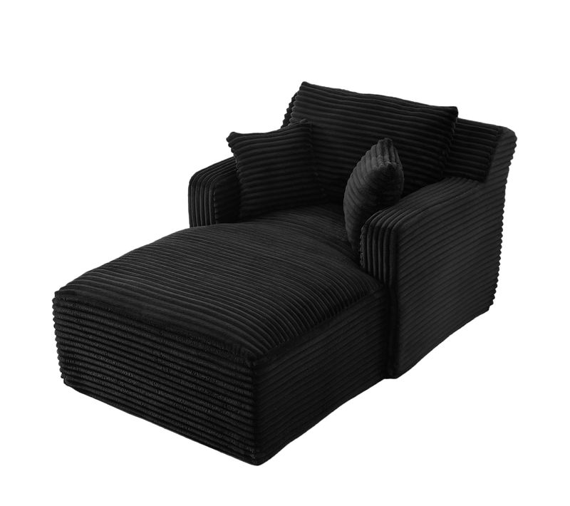 Chauffeuse Moderne En Velours Côtelé Noir, Canapé-lit Relax, Sans Montage, Salon, Appartement