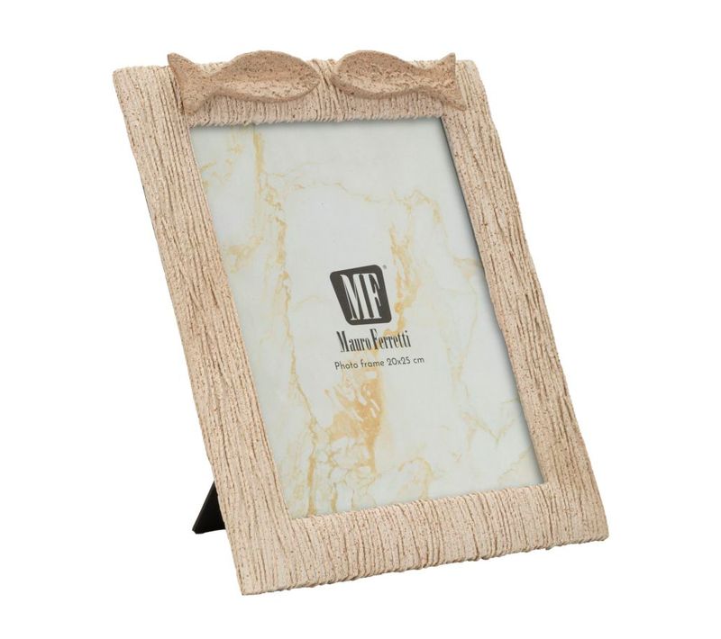 Cadre Photo Décoratif Beige à Bord Ondulé Doré 20x25 Cm – Style Moderne Et élégant