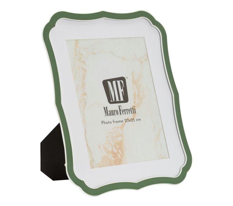 Cadre Photo Margot Vert Et Argent 20x25 Cm En Zinc Et Verre – Design Classique Et élégant