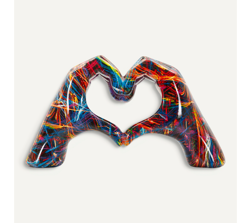Sculpture Lovers Mains Entrelacées Multicolore – Design Moderne Et Original 25x7,5x13,5 Cm