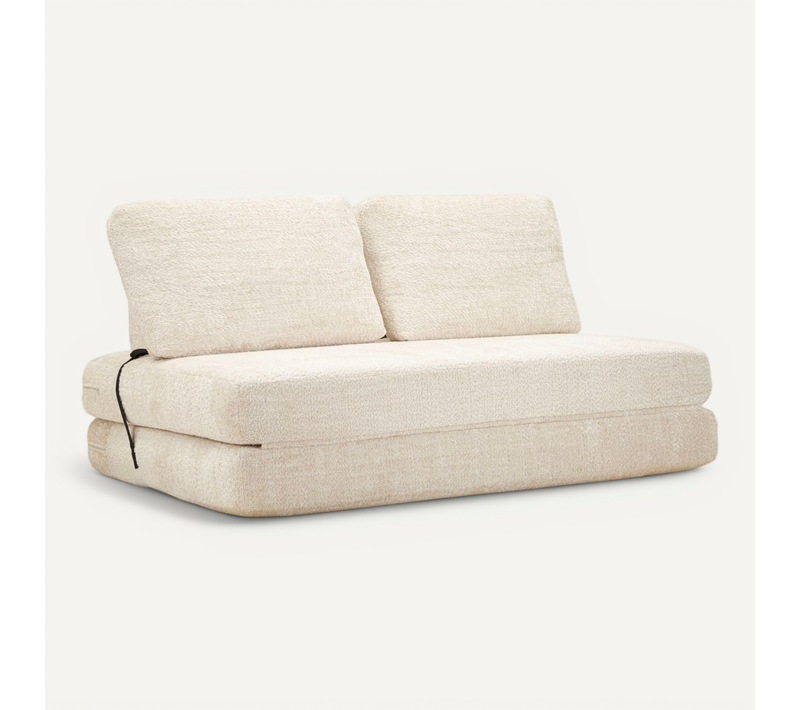 Canapé-lit Blanc Faster 150x100 Cm Avec Design Moderne Et Convertible En Lit 213x150 Cm