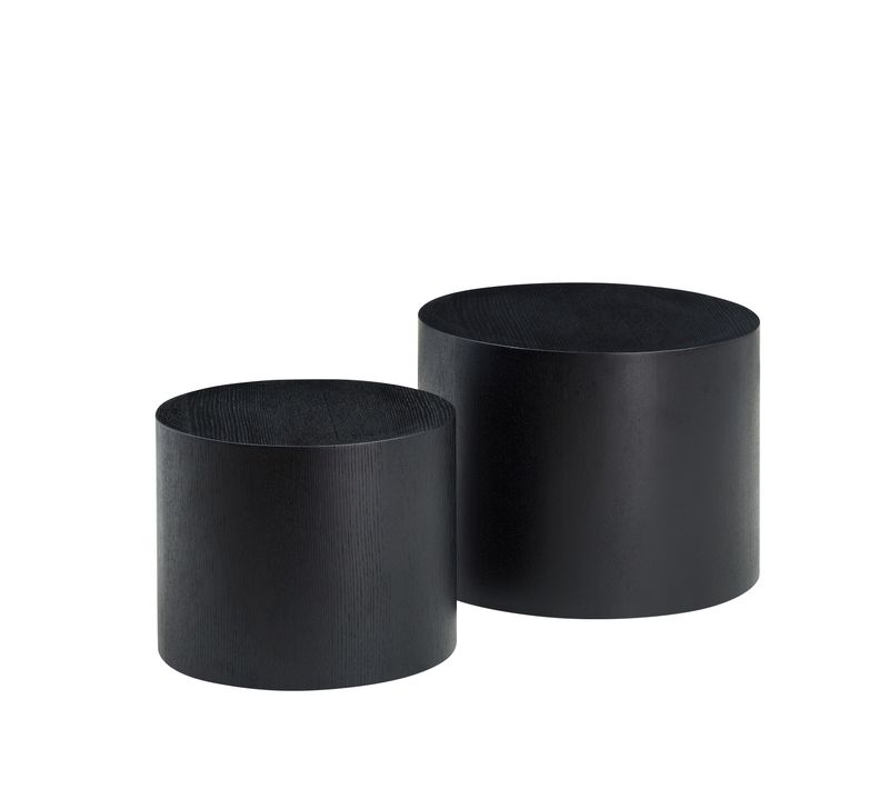 Ensemble De 2 Bout De Canapé Gigognes Modulables – Noir, Chêne Ou Blanc, D.48x38 + D.38x32 cm