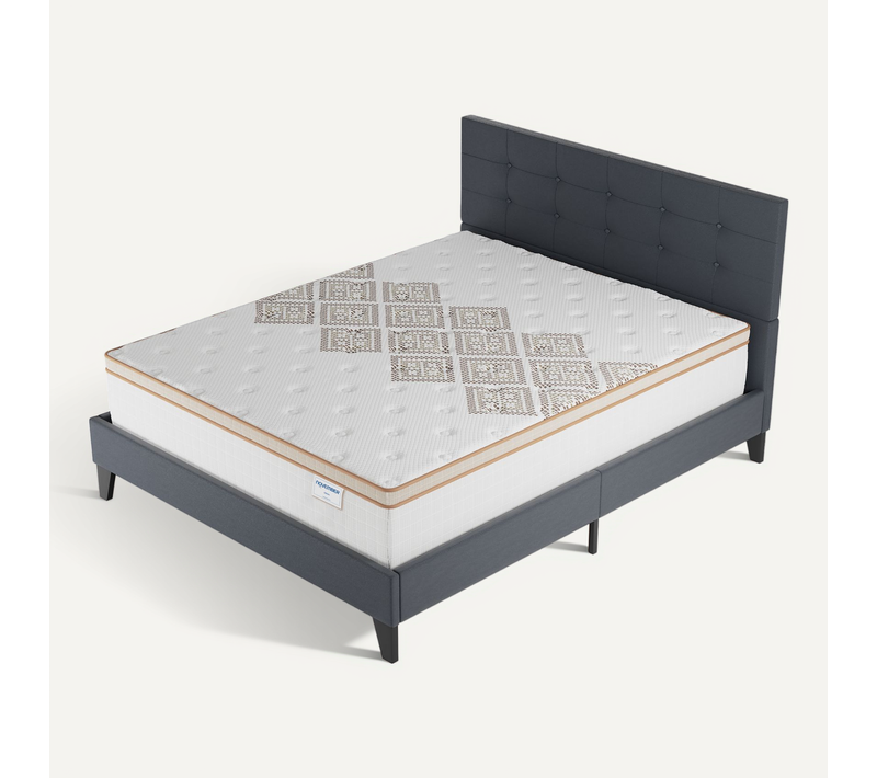Ensemble 160x200 cm, lit avec tête de lit + matelas ressorts ensachés, ép. 28cm accueil mousse HR