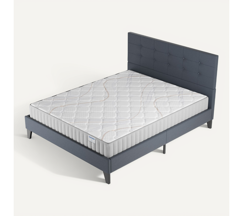Ensemble 160x200 Cm, Lit Avec Tête De Lit + Matelas Mousse, Ép.22cm Accueil Latex