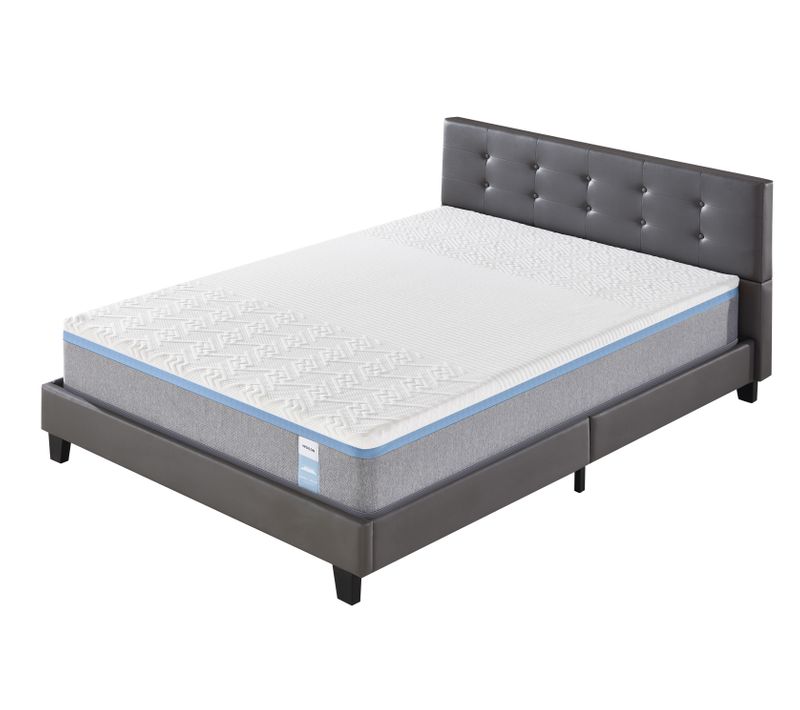 Ensemble Matelas + Lit Avec Tête De Lit 140x190 Cm, Ypsilon Souple 28cm D’épaisseur
