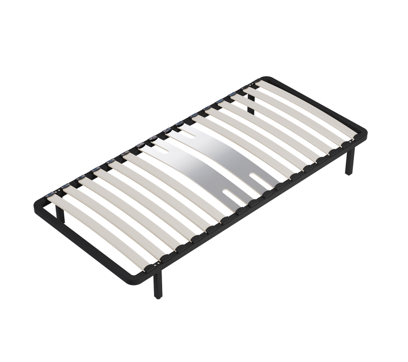 Sommier 90 x 190 cm à lattes en bois - Renfort lombaire - 7 Pieds – Résistant, stable et durable