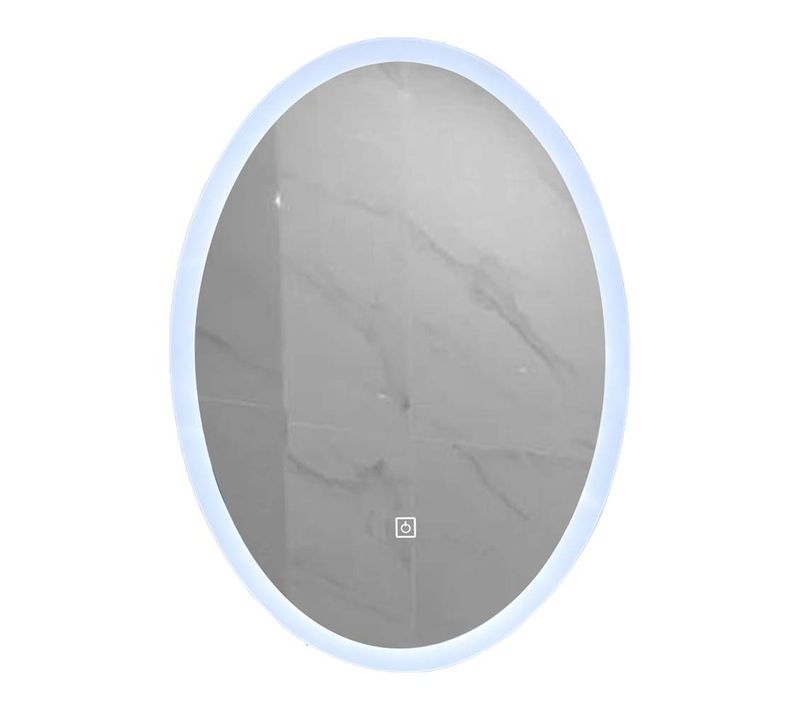 Miroir De Salle De Bain LED 50x70cm Ovale à Luminosité Variable Et Interrupteur Tactile