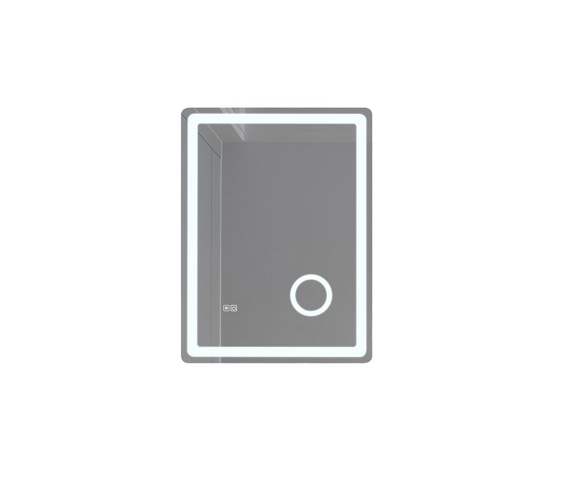 Miroir Salle De Bain LED 60x80cm Anti Buée Avec LED 3 Couleurs Et Loupe X3 Lb-3612