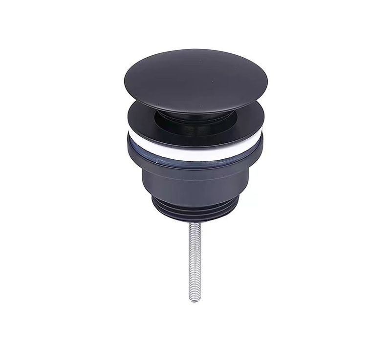 Bonde De Lavabo, Vasque, Evier Universelle Noir Sans Trop Plein, Bonde Pop Up (push-up) Automatique