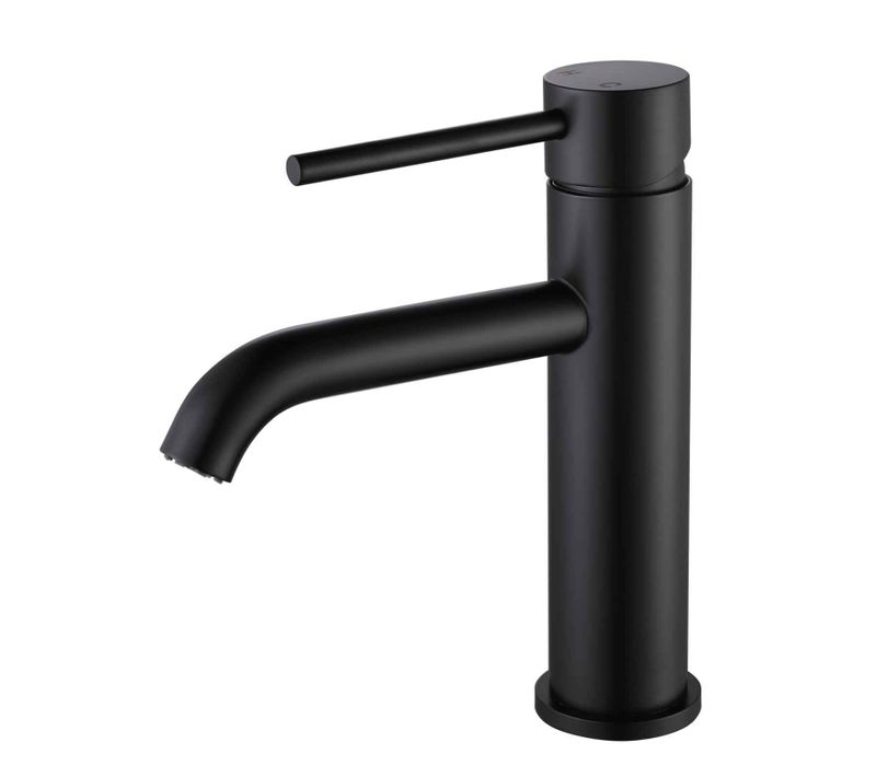 Mitigeur, Robinet De Lavabo Pour Salle De Bain Rond Design Et Moderne (noir)