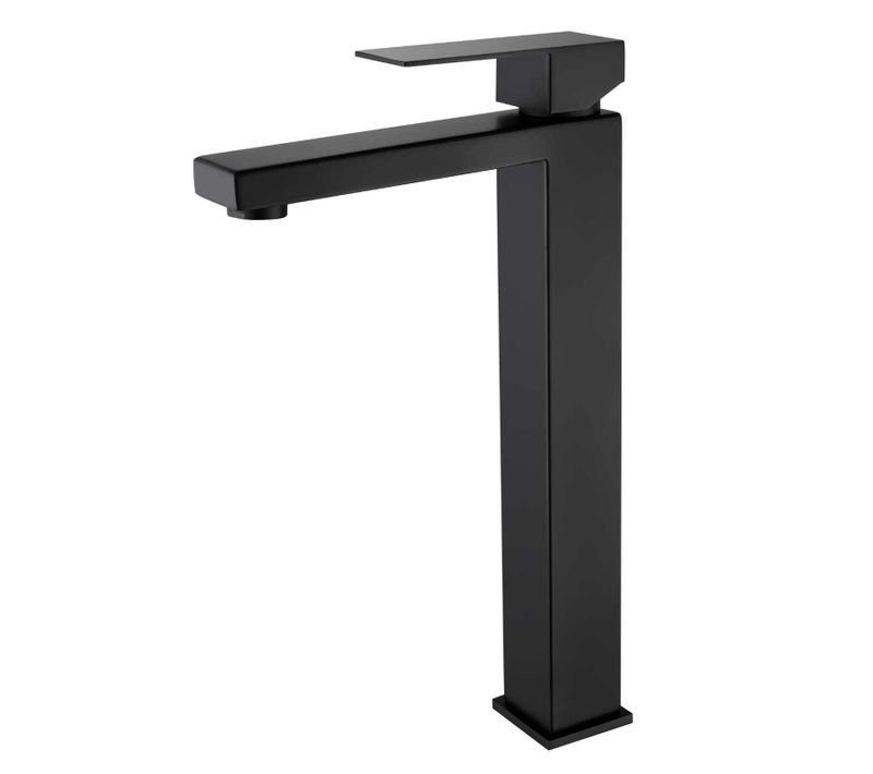 Grand Mitigeur, Robinet De Lavabo Pour Salle De Bain Réhaussé Carré (noir)