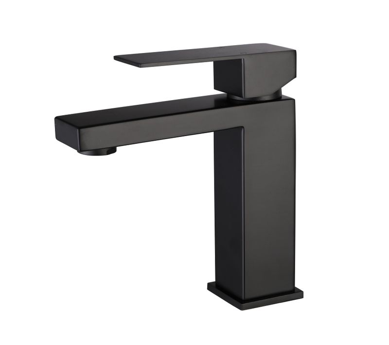Robinet, Mitigeur De Lavabo Pour Salle De Bain Carré (noir)