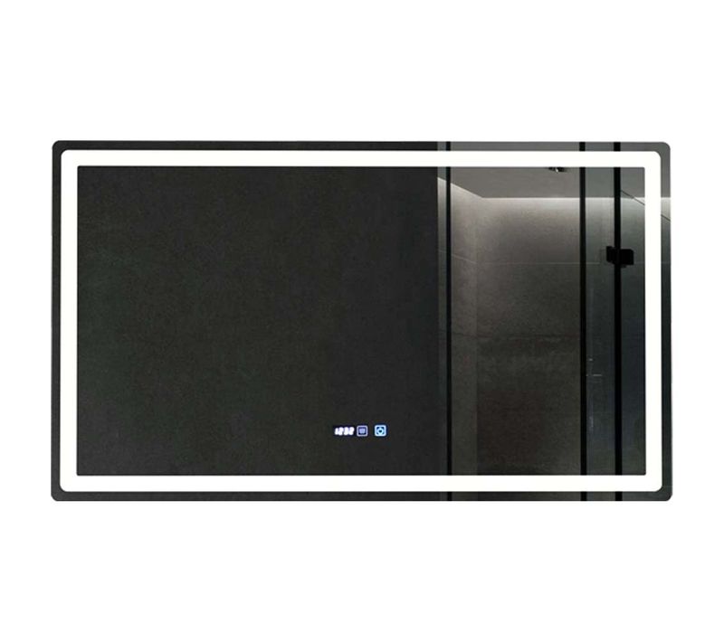 Miroir De Salle De Bain LED 90x60cm Anti Buée Et LED 3 Couleurs Réctangulaire