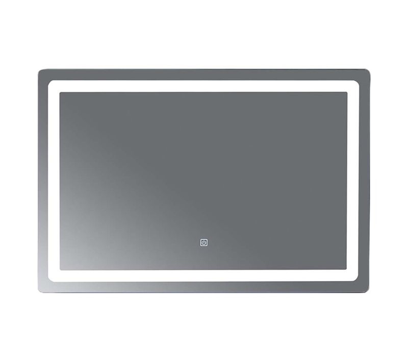 Miroir De Salle De Bain LED 90x60cm à Luminosité Variable Rectangulaire
