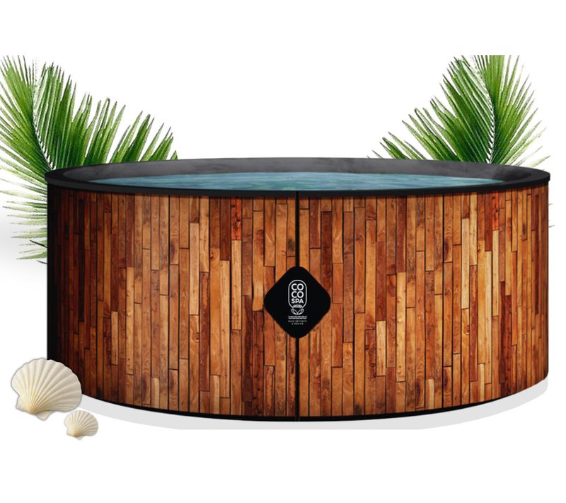 Coco Bain Piscine St Tropez - Pisicne Hors Sol 180cm De Diamètre - 1200litres - Imitation Bois