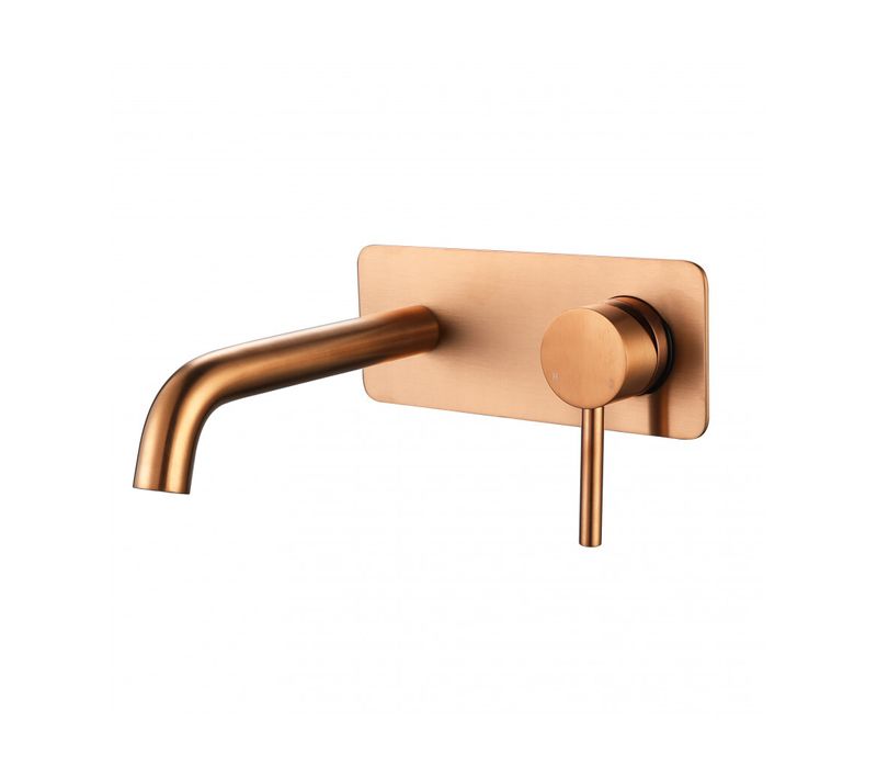 Robinet, Mitigeur De Lavabo Encastré Rond Design Cuivré Pour Sallle De Bain