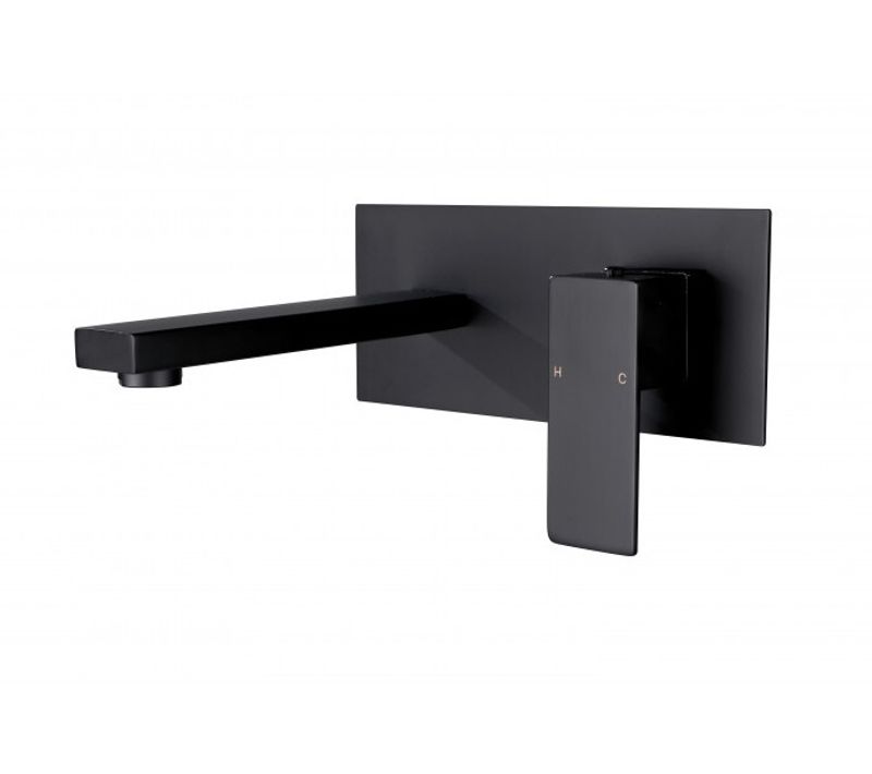 Robinet, Mitigeur De Lavabo Encastré Design Noir Mat Pour Sallle De Bain