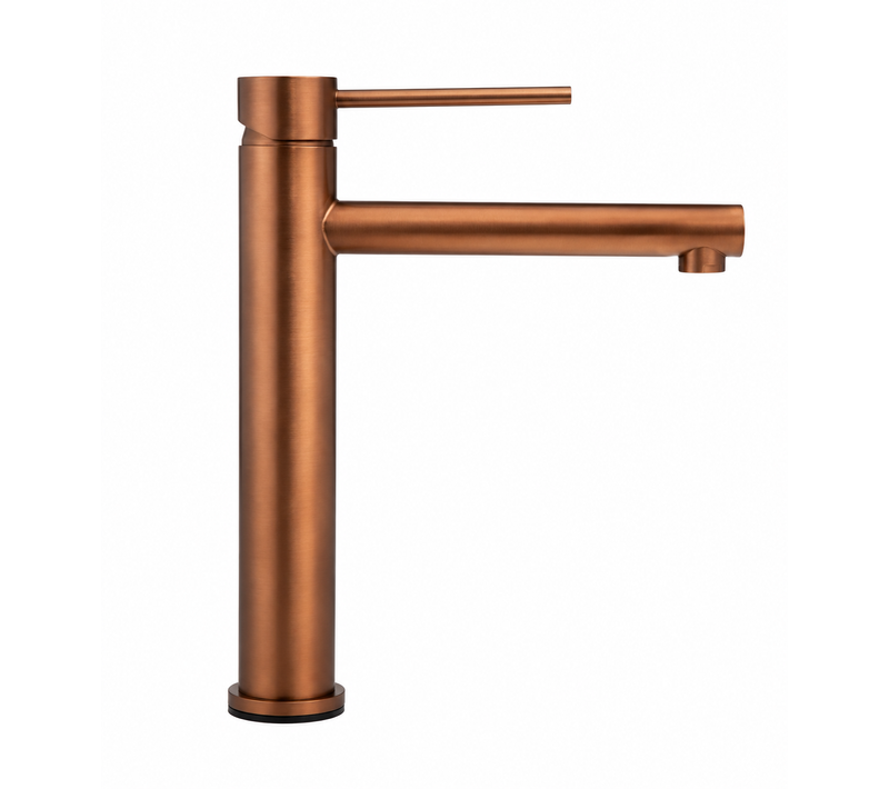 Robinet, Mitigeur De Lavabo Réhaussé Design Cuivré Pour Sallle De Bain