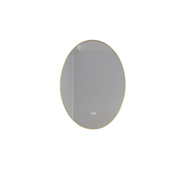 Miroir Salle De Bain LED Ovale 60x80cm Anti Buée Avec Cadre Doré Lb-4646g