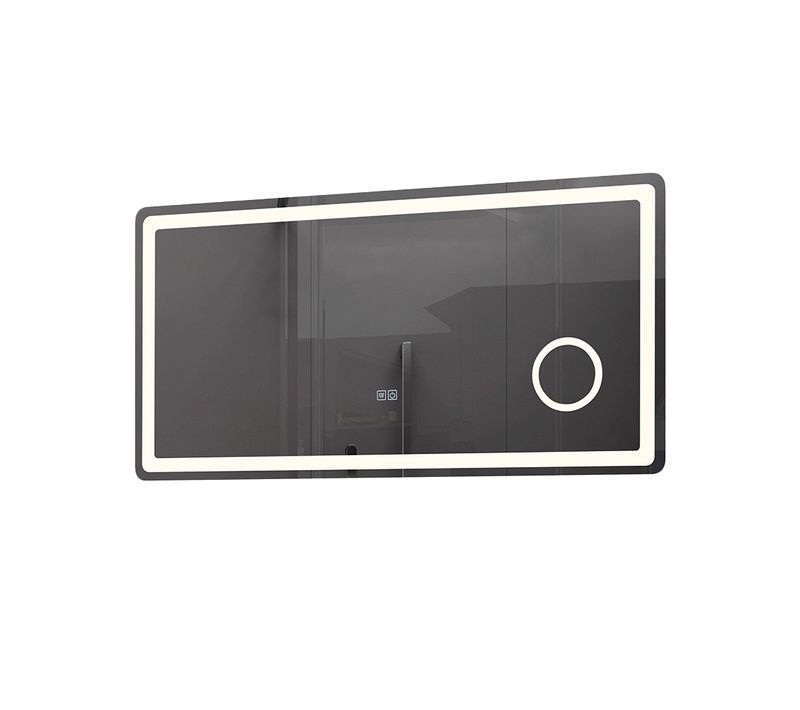 Miroir De Salle De Bain LED 110x60cm Anti Buée Et LED 3 Couleurs Rectangulaire
