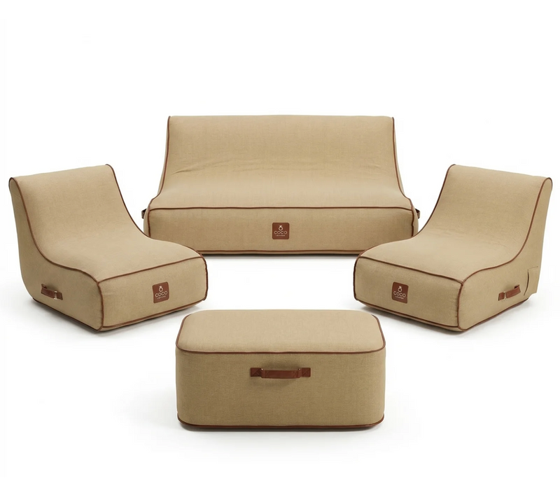 Salon De Jardin Gonflable Collection Boho - Couleur Toile De Jute