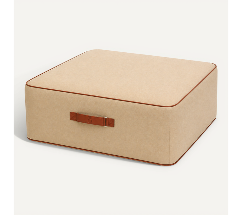 Pouf De Jardin Gonflable Numa Collection Boho - Couleur Toile De Jute