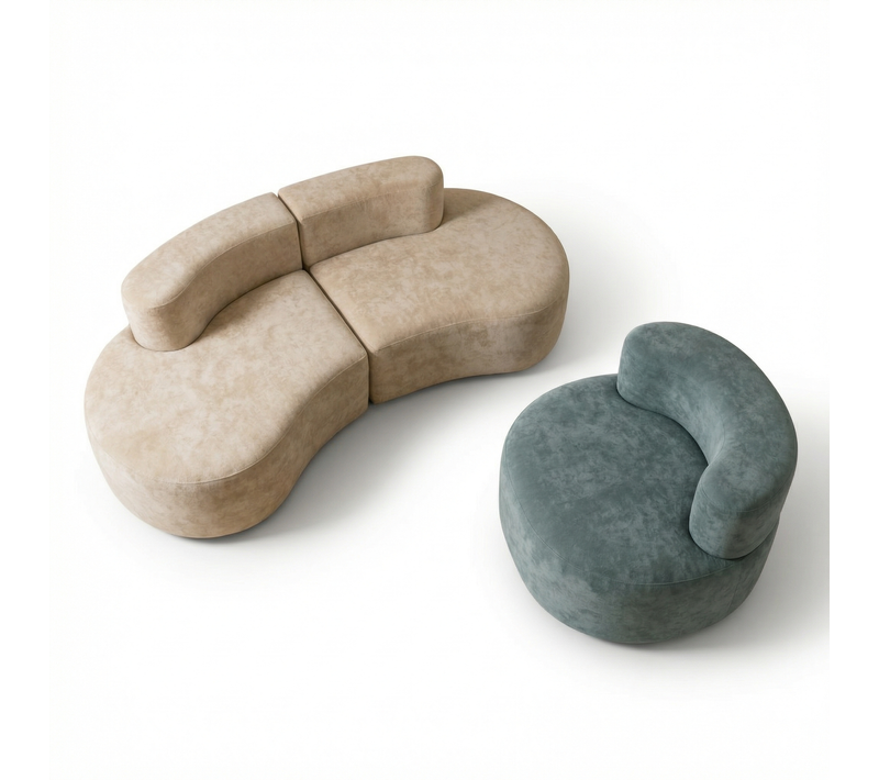 Pack Lounge Canapé Et Fauteuil - Sable Et Sauge