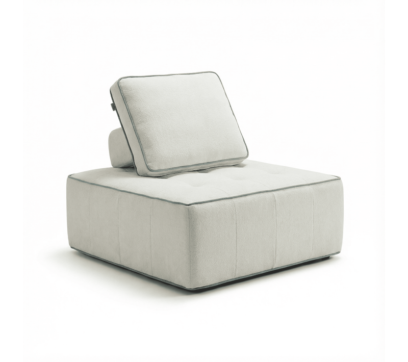 Fauteuil  Compressé Zen 1 Place - Blanc Et Sauge