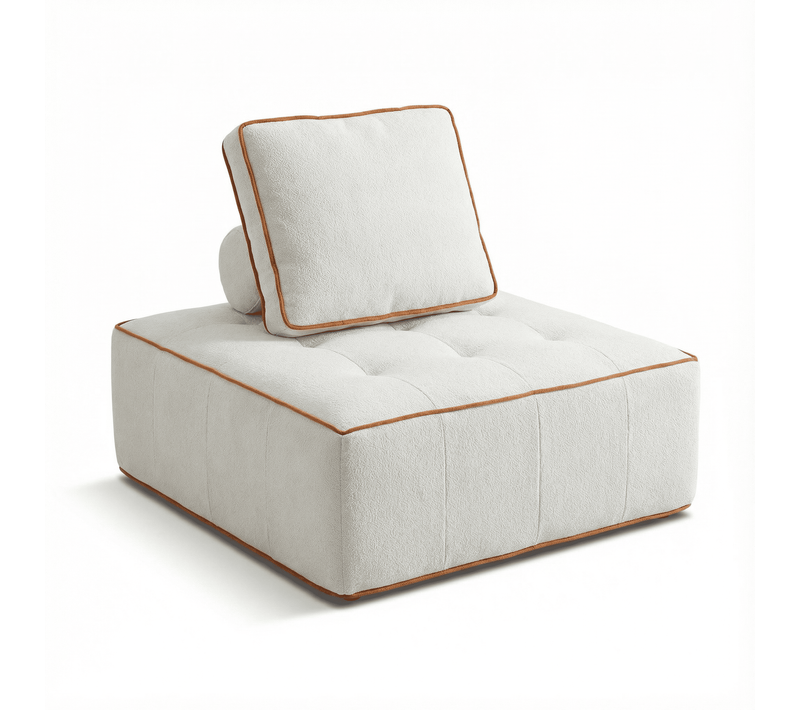 Fauteuil  Compressé Zen 1 Place - Blanc Et Orange