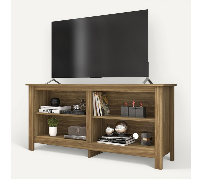 Meuble TV 65 Pouces Maxi Chêne 4 Niches L 148 H 69.5 P 38.5 Cm