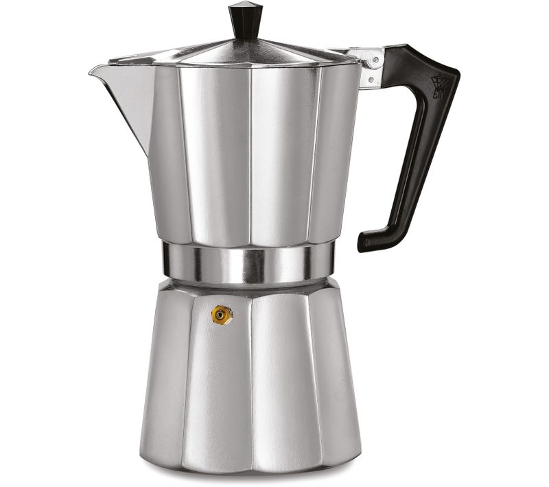 Cafetière Italienne Moka 9 Tasses - Aluminium Mat, Poignée Résistante