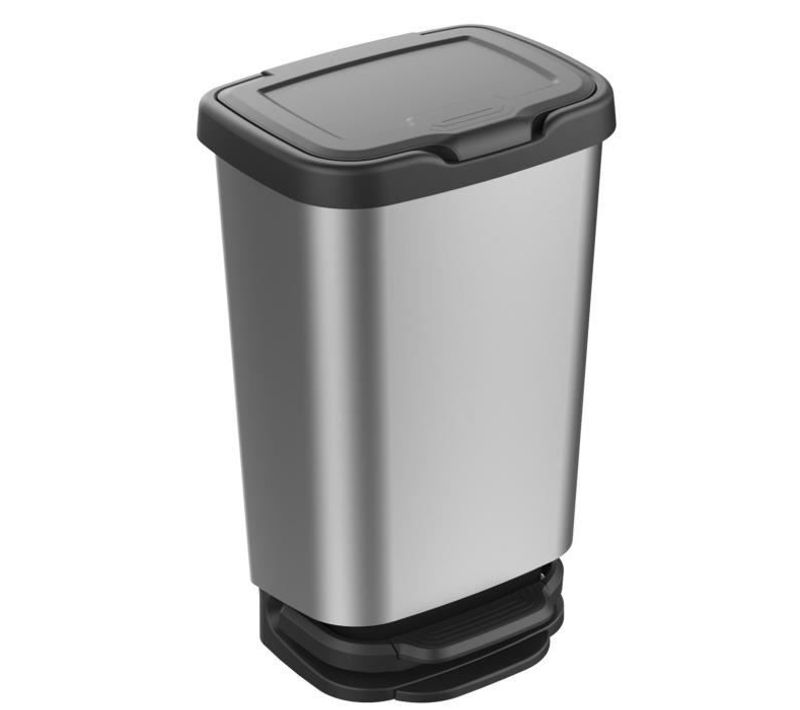 Poubelle A Pédale Jive - 40 L - Effet Alu - Gris