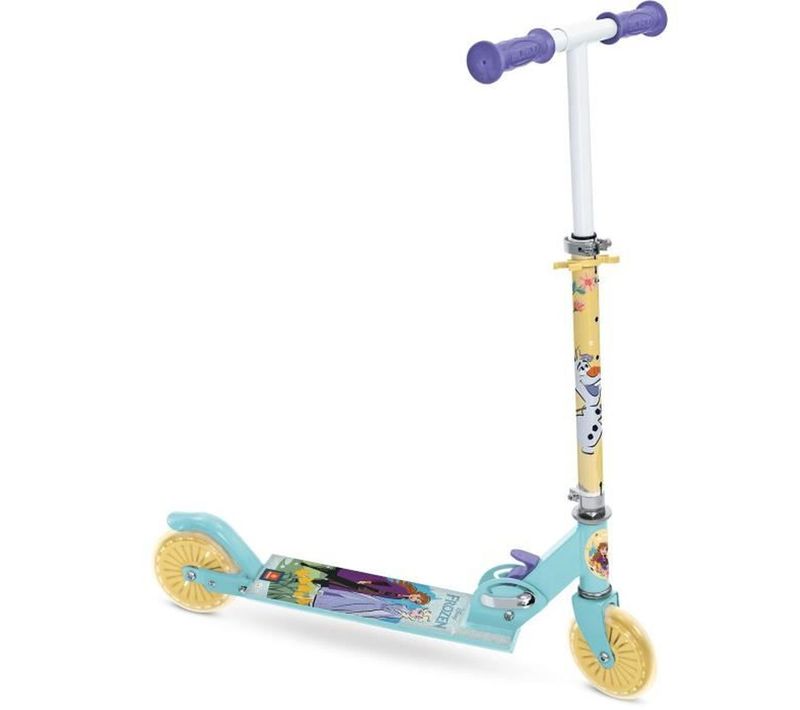 Trottinette Pliable 2 Roues La Reine Des Neiges - Guidon Réglable, Deck Alu Antidérapant
