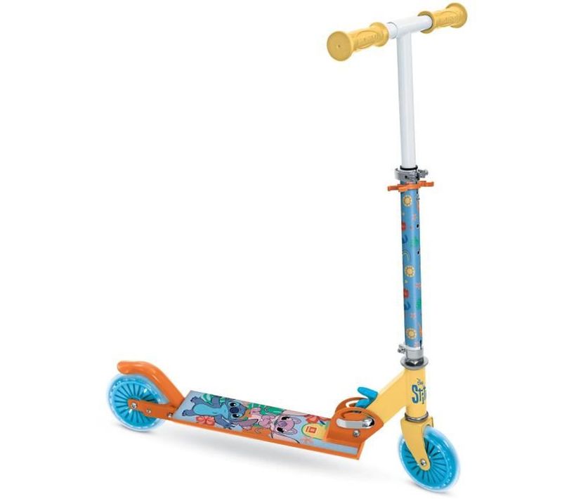 Trottinette Pliable Stitch 2 Roues Enfant - Guidon Réglable 60,5–79 Cm, 50 Kg