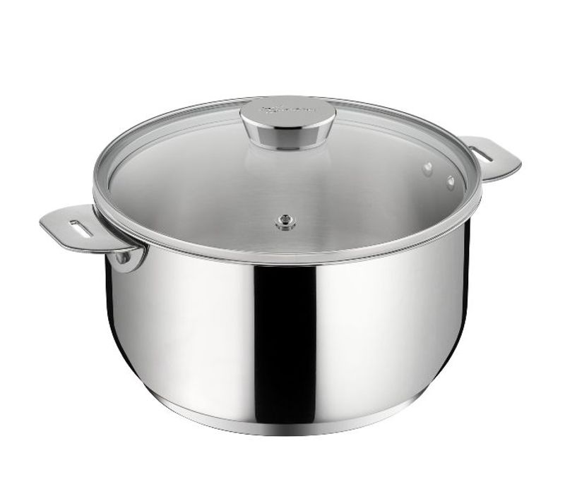 Casserole Inox 20cm Sans Poignée + Couvercle Verre 012138031214