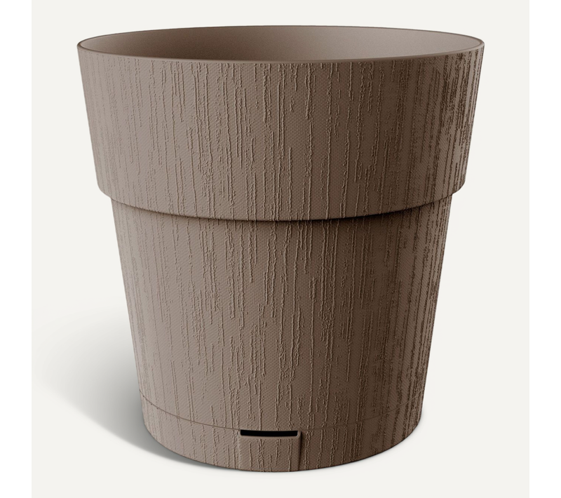 Pot De Fleur 40 Cm - 2 L, Réserve D'eau Amovible, Taupe, Plastique