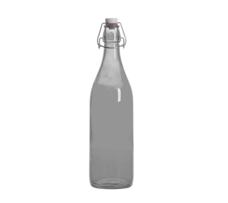 Bouteille à Limonade Avec Son Bouchon Mécanique 1 L Gris Fumé En Verre
