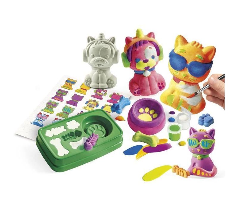 Coffret Création D'animaux En Plâtre - Loisirs Créatif - Fabriqué En Italie