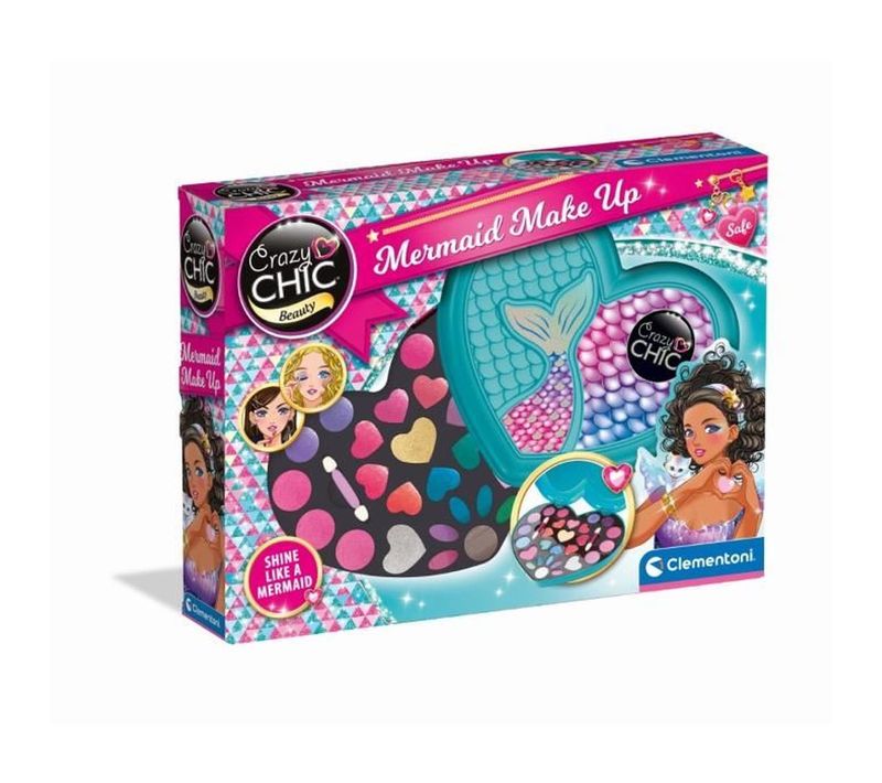 Palette Maquillage Sirène - Fards Scintillants et Gloss, Boîtier Cœur
