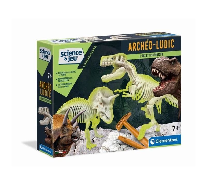 Kit D'archéologie T-rex et Tricératops Phosphorescent – Jeu Scientifique