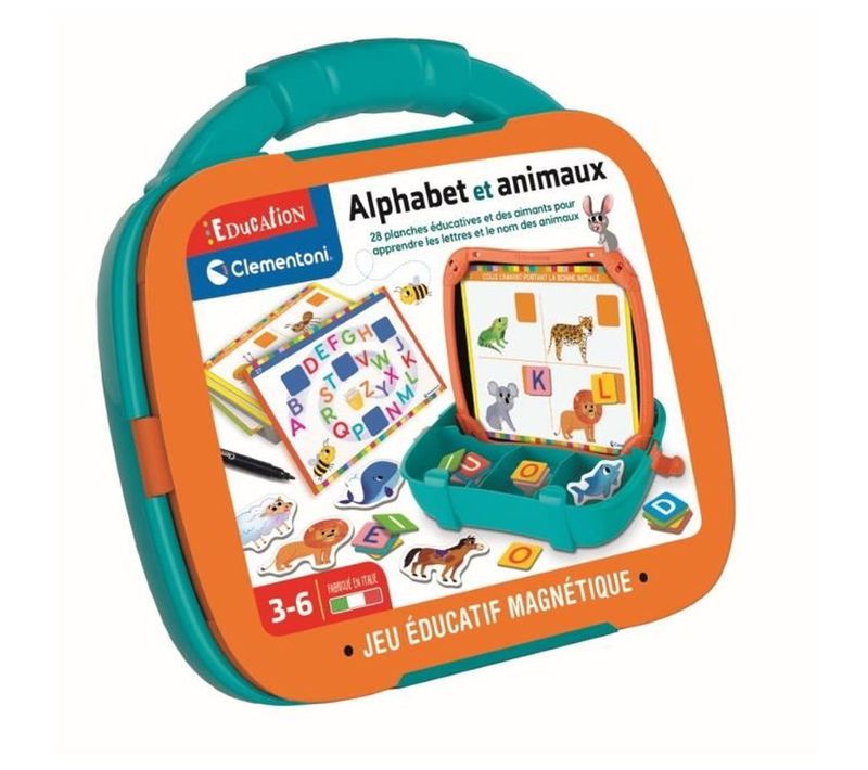 Mallette Lettres et Animaux Magnétiques - Jeu Éducatif Portable 3+