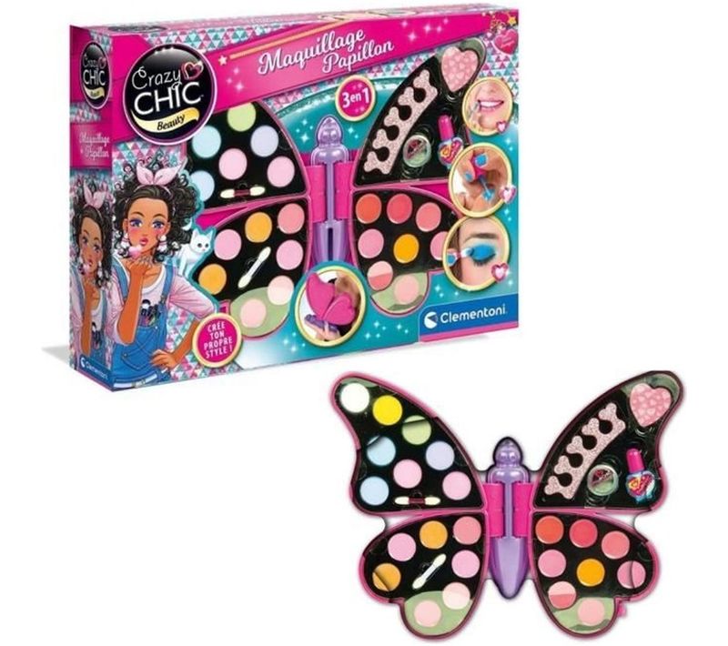 Trousse Maquillage Papillon Pour Enfant Avec Miroir - Dès 6 Ans
