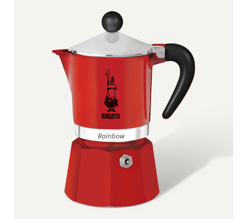 Cafetière italienne 3 Tasses Rainbow Rouge