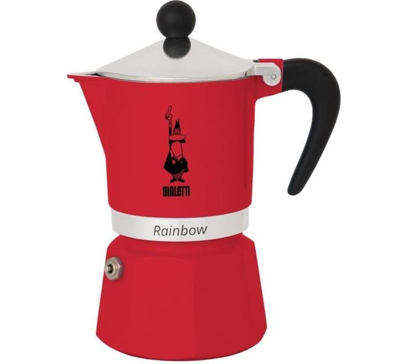 Cafetière italienne 6 Tasses Rainbow Rouge